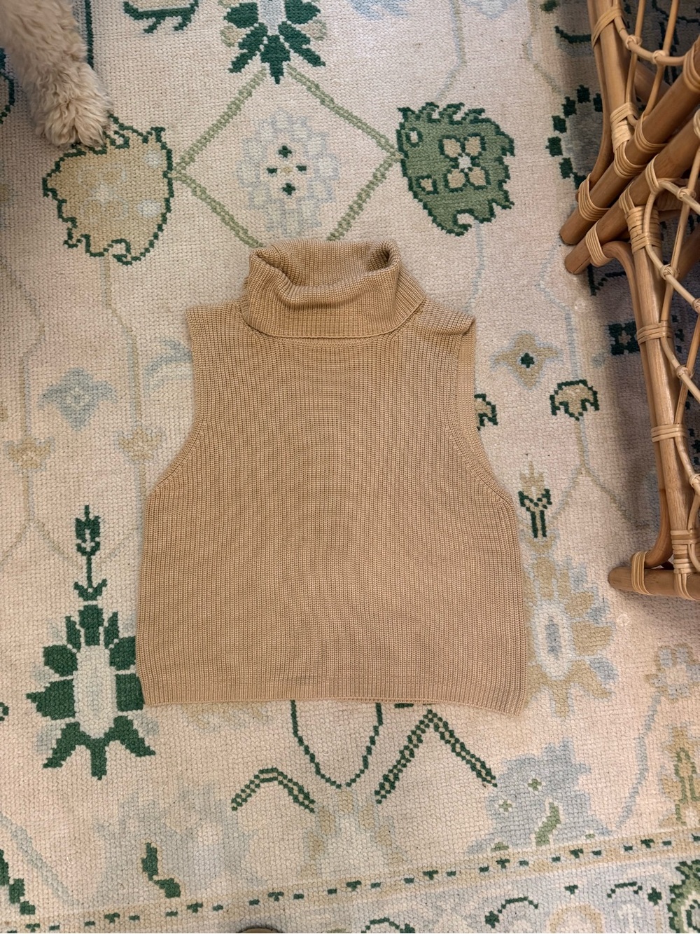 ANTONIO MELANI Sleeveless Turtleneck Sweater - Tan